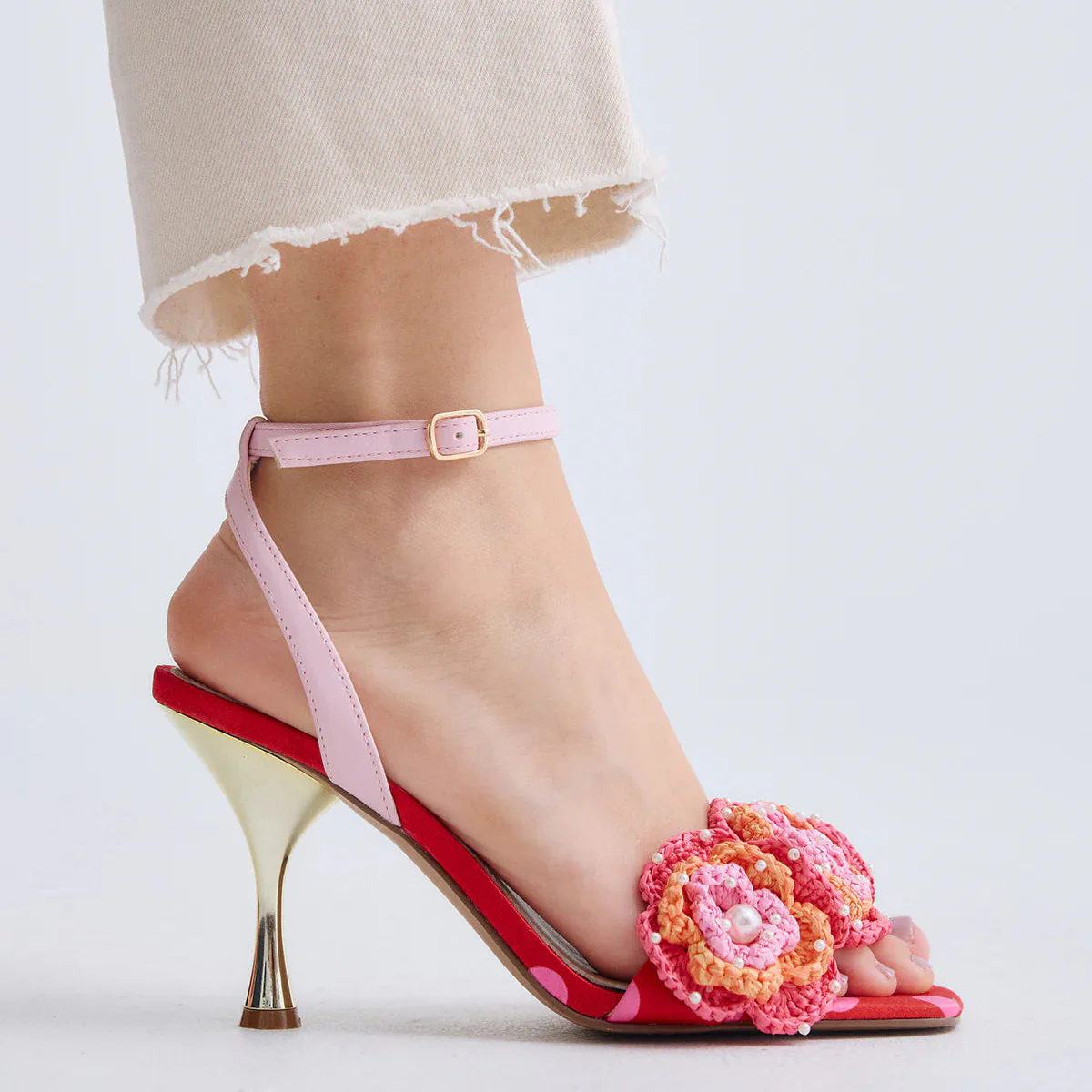 SANDALIAS EXE ANITA-116 FLOWER RED PINK