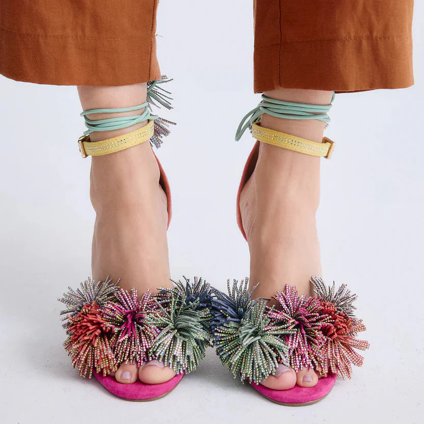 SANDALIAS EXE JENIFER-725 ORANGE/GREEN - Image 3