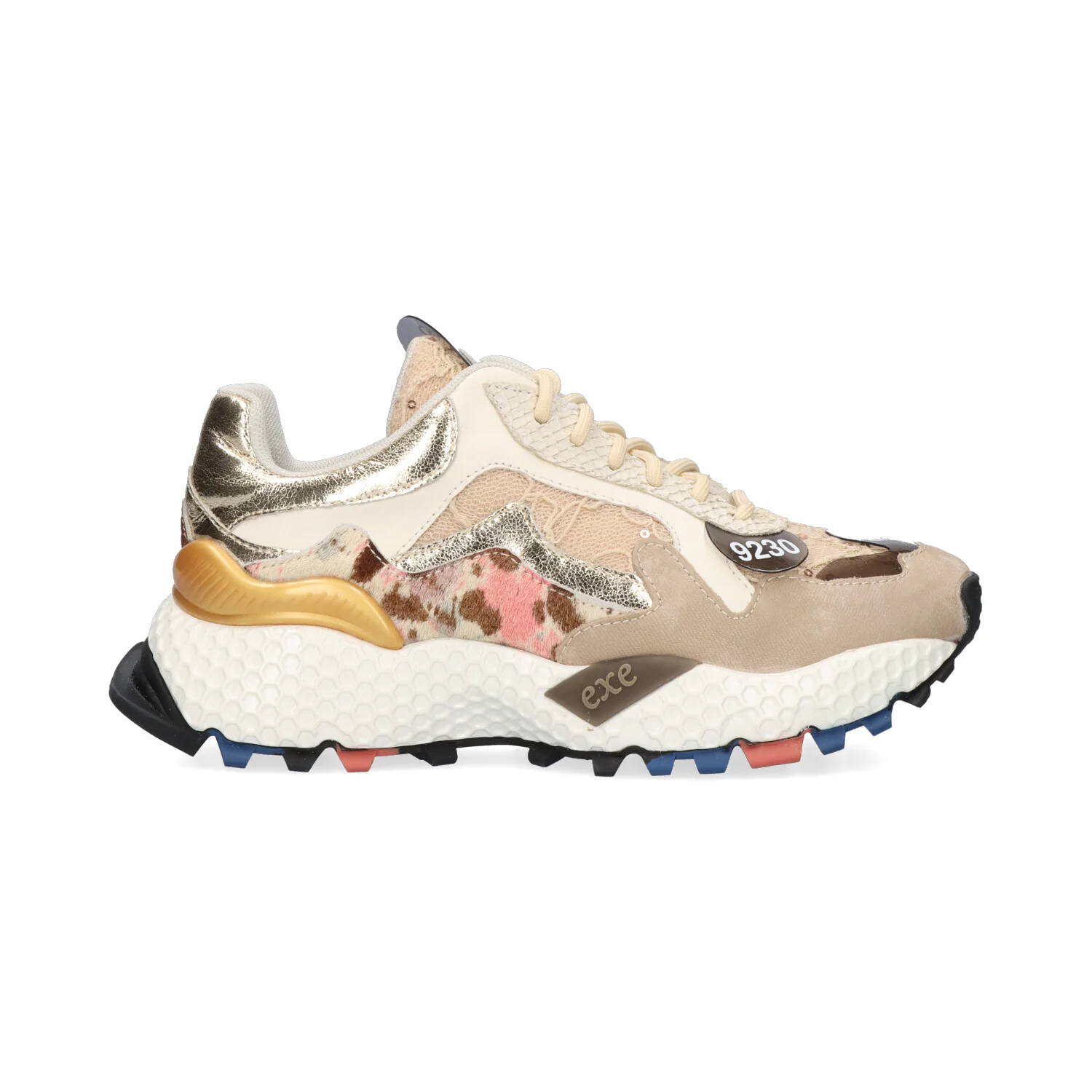 SAPATILHAS EXE 3020-2 BEIGE/GOLD